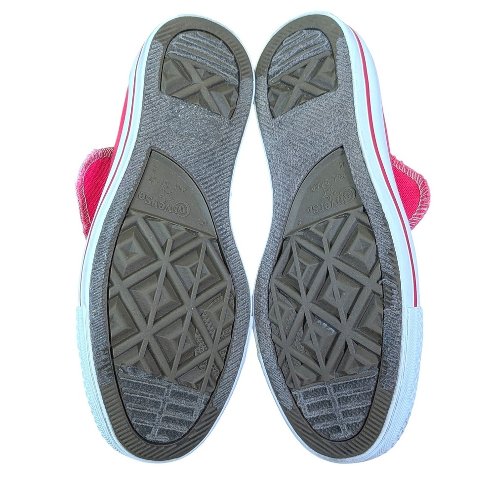 Converse All Star US 6 Women's Pink & Silver Low Top Sneakers Fold Over Tongue - Picture 7 of 9